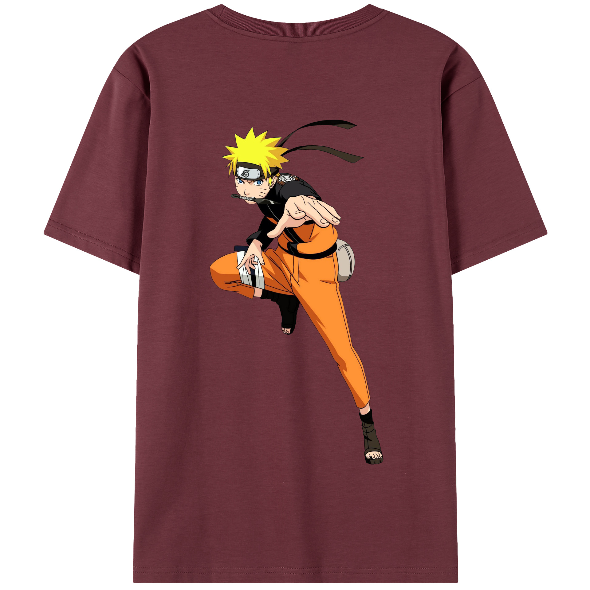 （画像用） NARUTO -ナルト- うずまき ナルト Uzumaki Naruto 綿100％半袖Tシャツ（背面プリント）